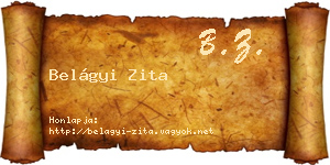 Belágyi Zita névjegykártya
